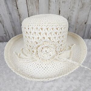 Xhilaration Paper Beach Sun Hat Ivory OS